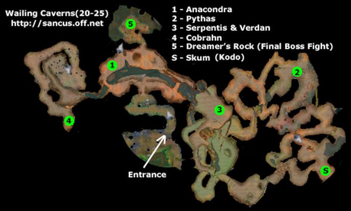 Wow Classic Wailing Caverns Map - Map